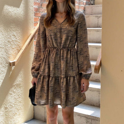 DROPPZZA Women’s Fashion Elegant Long Sleeve Dress