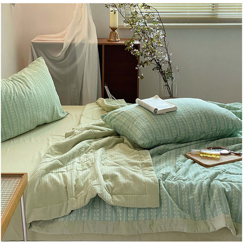 DROPPZZA Plaid Summer Quilt Double-sided Bedding