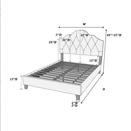 DROPPZZA Contemporary Tufted Queen Bedframe