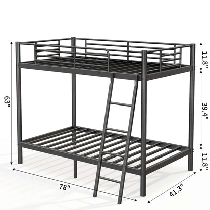 DROPPZZA Twin Over Twin Loft Bunk Bed Black