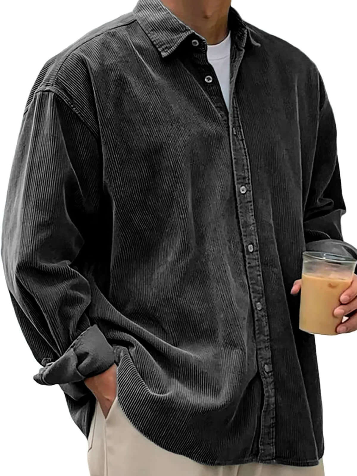 DROPPZZA Men’s Thick Shirt Jacket