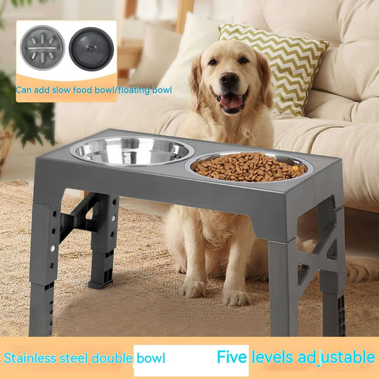 DROPPZZA-Pet-Feeder-Slow-Feeding-Bowl-Lifting-Rack