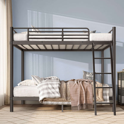 DROPPZZA Twin Over Twin Loft Bunk Bed Black