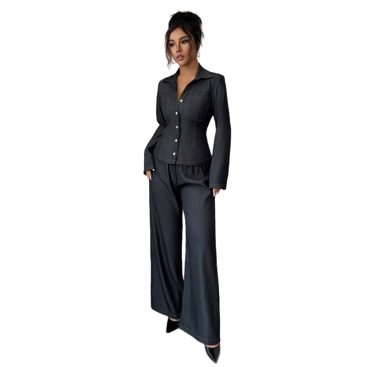 DROPPZZA Women’s Two-Piece Coat and Long Skirt Set