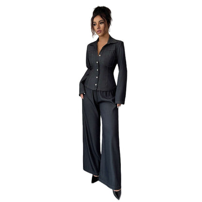 DROPPZZA Women’s Two-Piece Coat and Long Skirt Set
