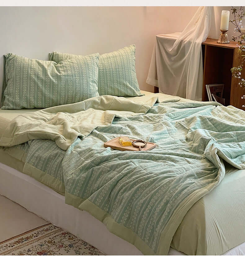 DROPPZZA Plaid Summer Quilt Double-sided Bedding