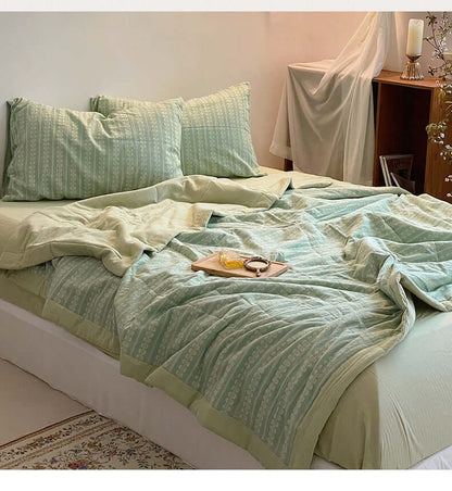 DROPPZZA Plaid Summer Quilt Double-sided Bedding