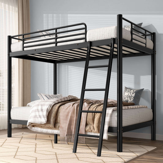 DROPPZZA Twin Over Twin Loft Bunk Bed Black