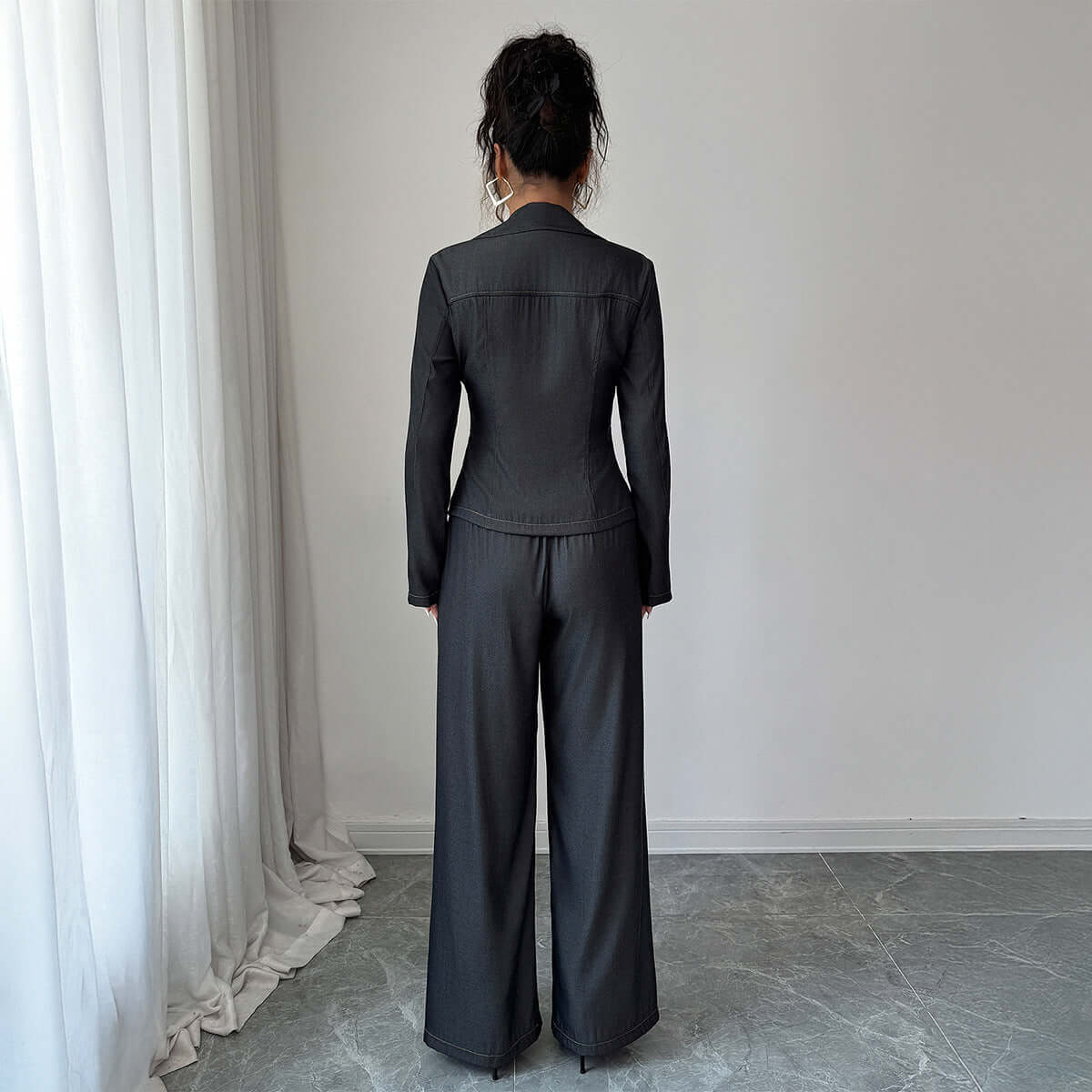 DROPPZZA Women’s Two-Piece Coat and Long Skirt Set