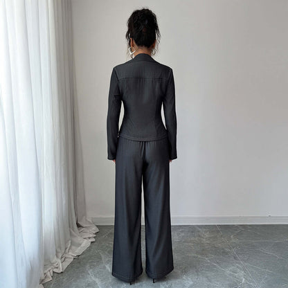 DROPPZZA Women’s Two-Piece Coat and Long Skirt Set